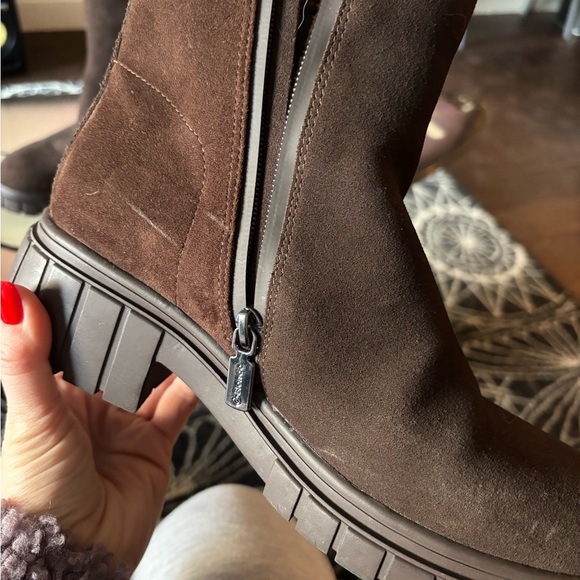 5 - Blondo Dark Brown Suede Ankle Booties - Picture 4 of 5